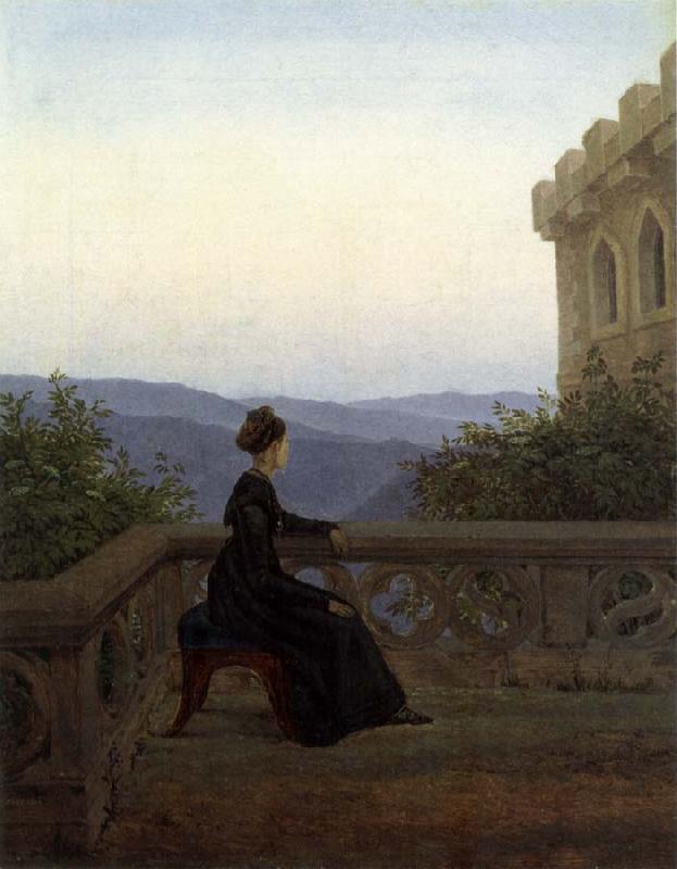 Carl Gustav Carus Woman on the Balcony Sweden oil painting art